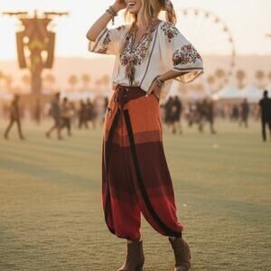 Akmandu Bohemian Gypsy Hippie Yoga Plaid Pants